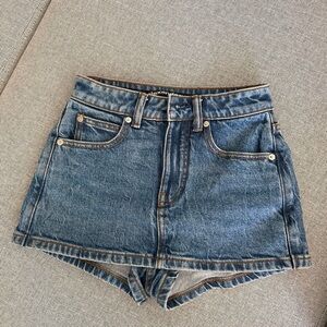 Alexander Wang Blue Denim Mid Rise Skirt 24